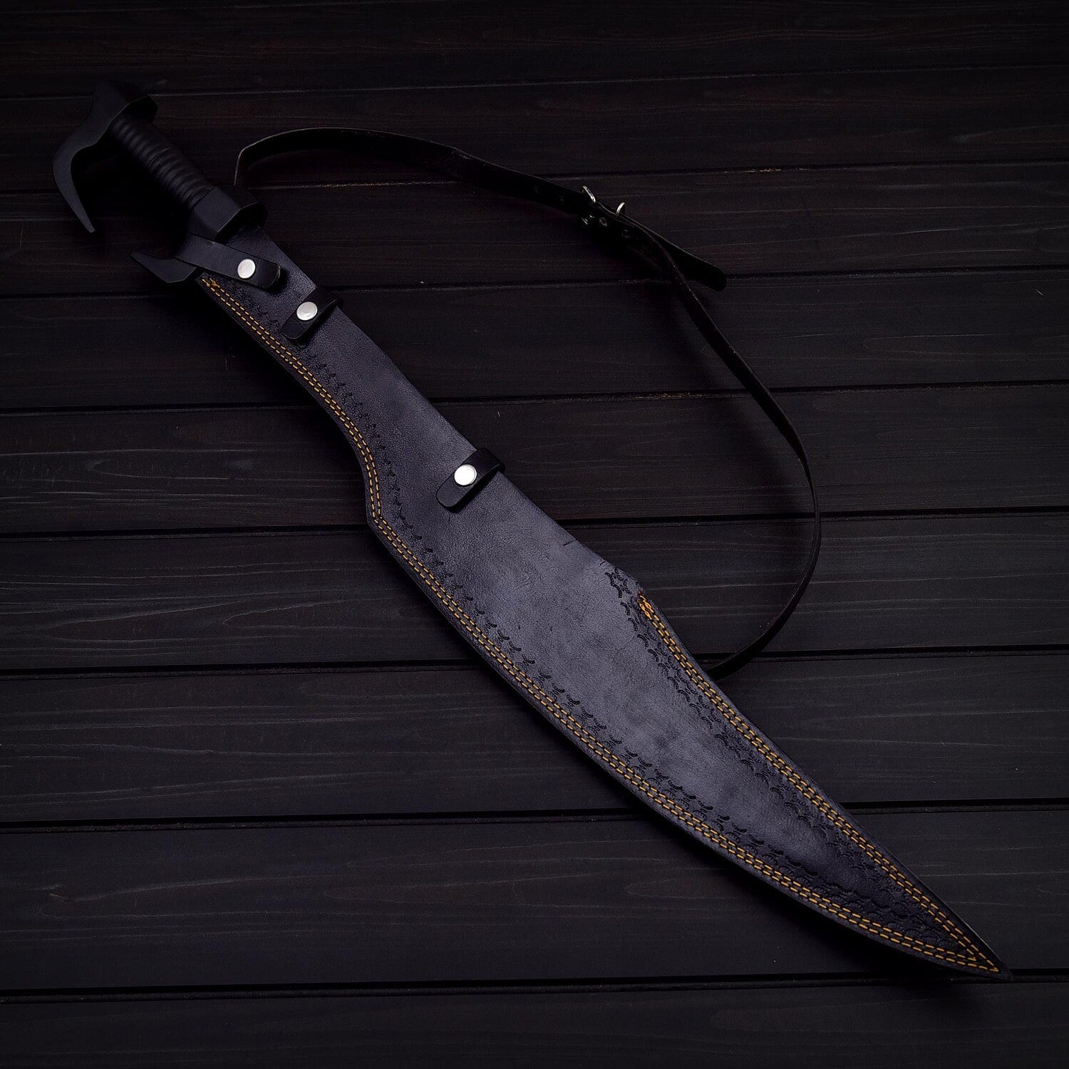 Blackened Viking| High Carbon Steel Sword β Sleek, Tactical Design Knives Craft