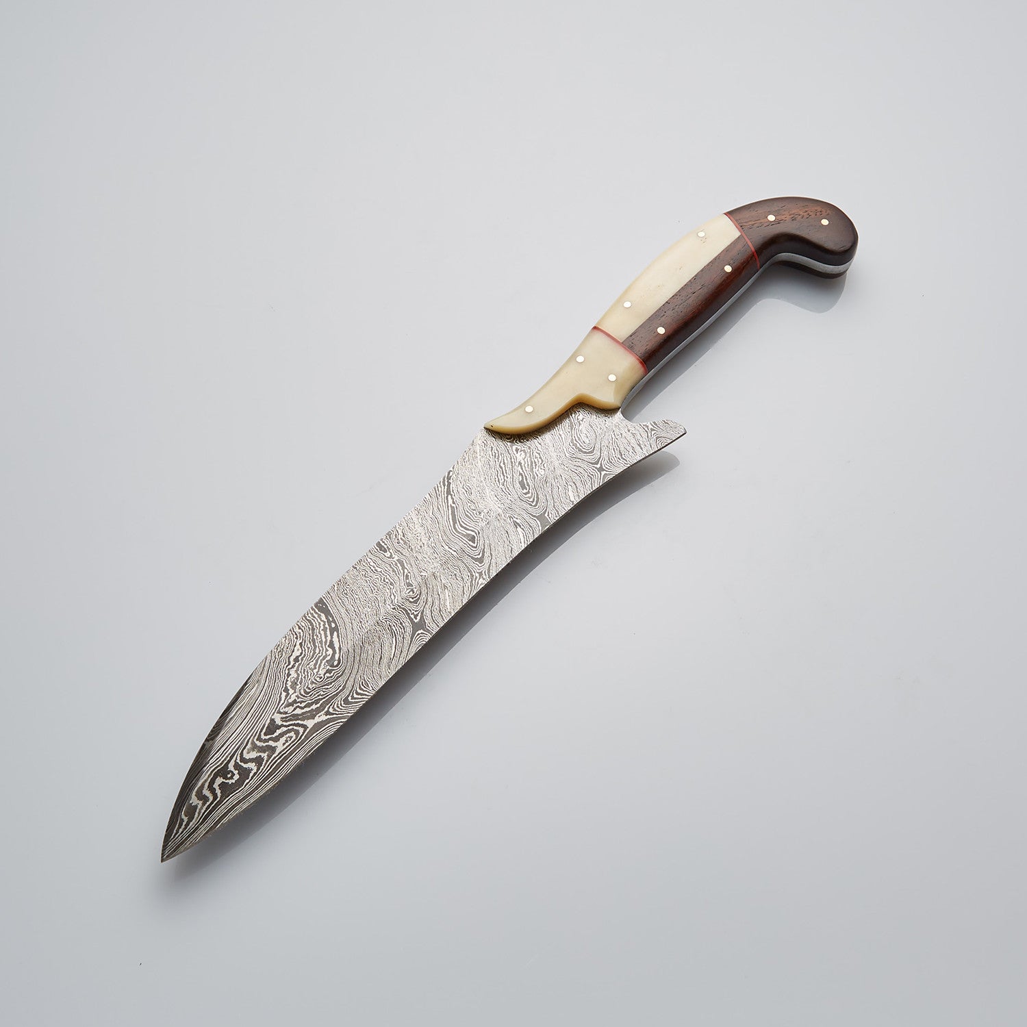 Handmade Damascus Steel Chef Knife with Bone & Wood Handle Knives Craft