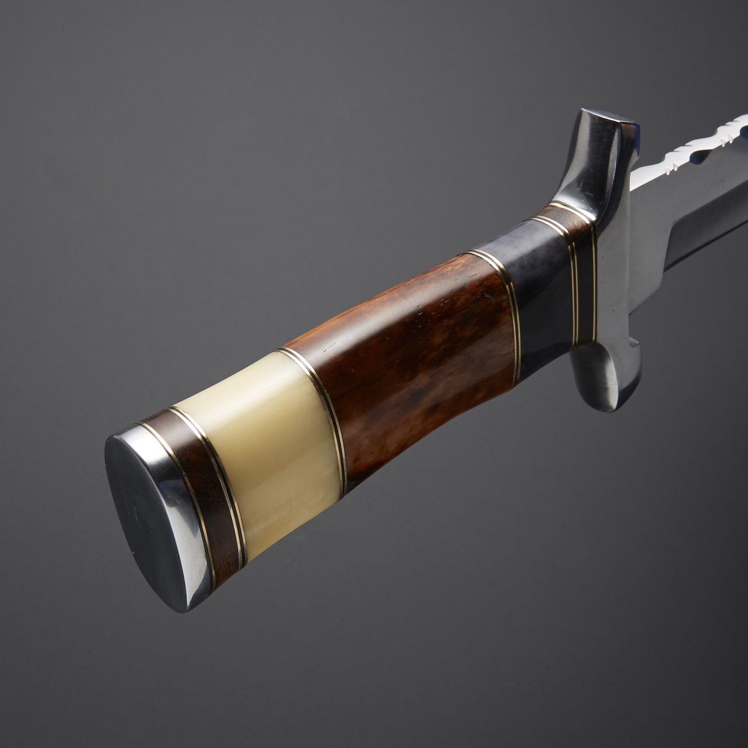 Custom Handmade Hunting Knife with Bone & Wood Handle + Leather Sheath Knives Craft