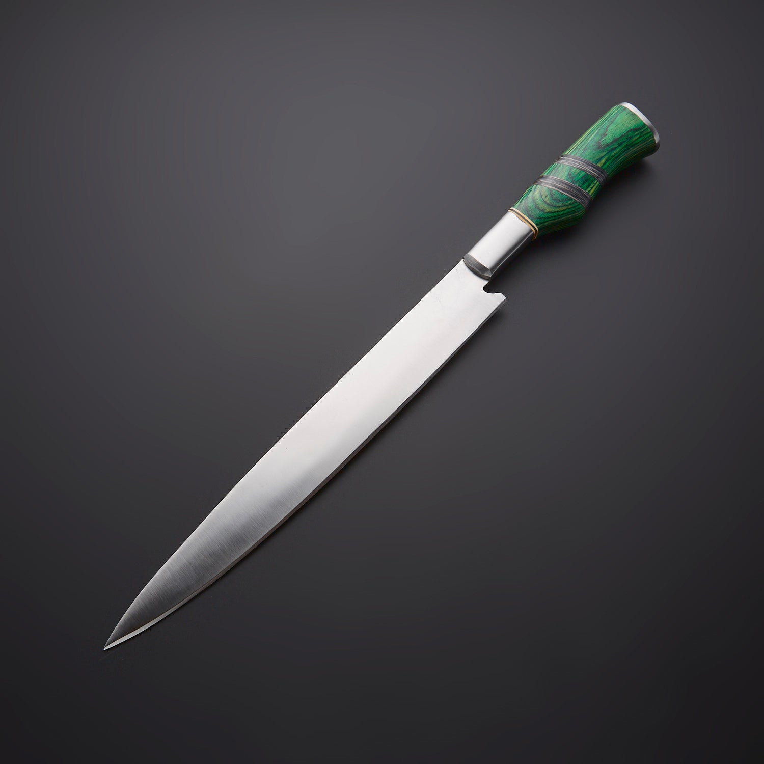 Handcrafted Fillet & Slicing Knife – Stainless Steel Blade with Green Resin Wood Handle Knives Craft