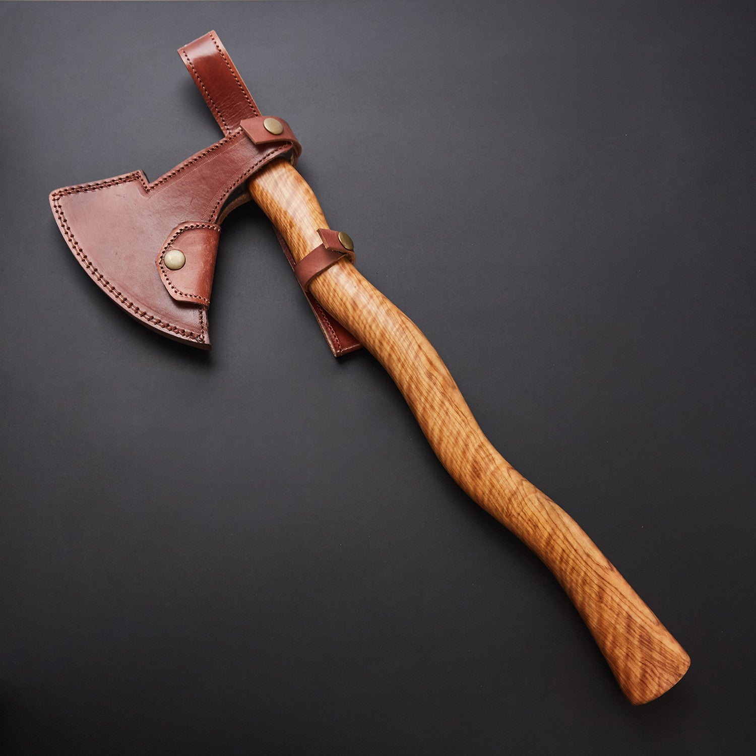 ⚔️ Hand-Forged Damascus Steel Viking Axe with Curved Wooden Handle ⚔️ Knives Craft