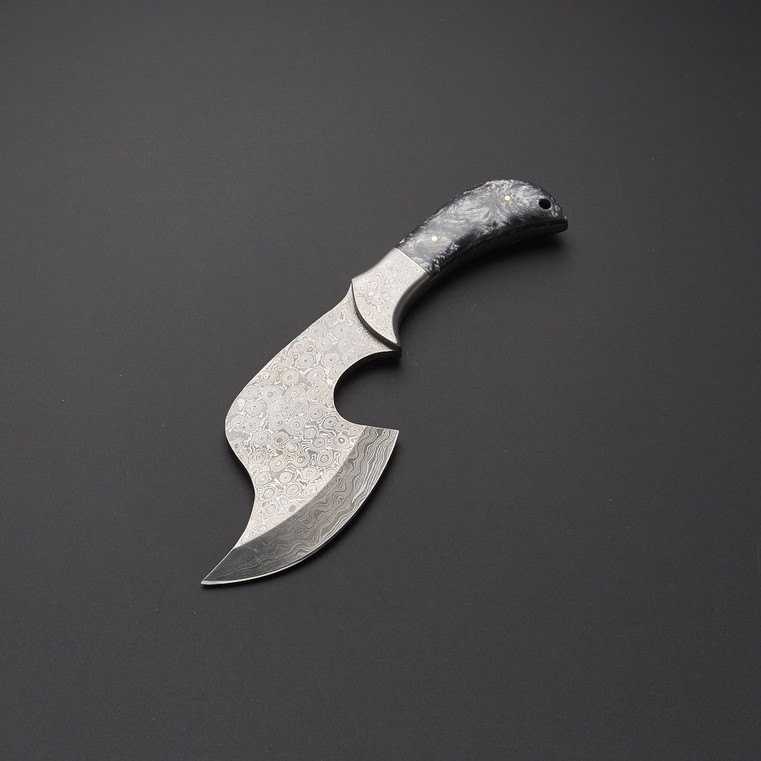 Handmade Damascus Steel Tracker Knife with Custom Handle & Leather Sheath Knives Craft