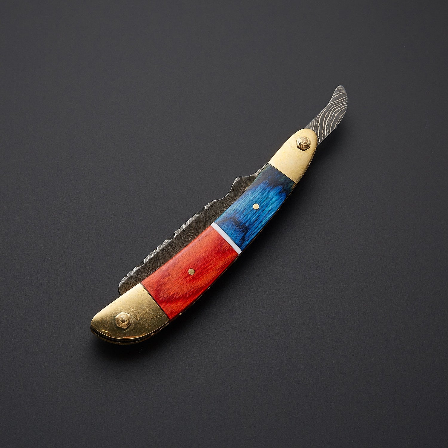 Stainless Steel Vibrant Razor Wooden Handle, Leather Sheath Knives Craft