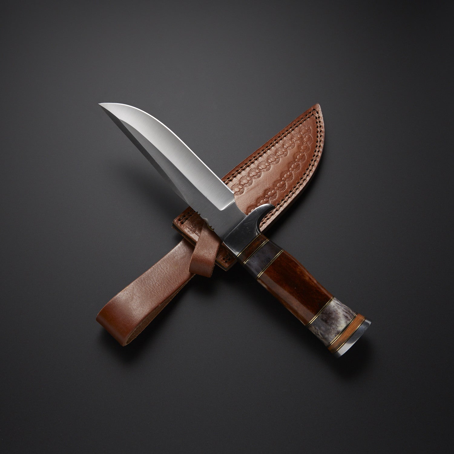 Handmade Hunting Knife with Leather Sheath Knives Craft