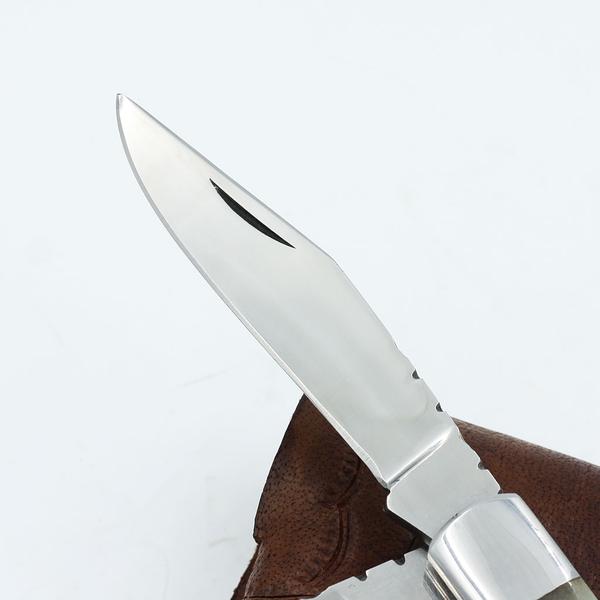Classic Trapper Pocket Knife with Leather Sheath Knives Craft