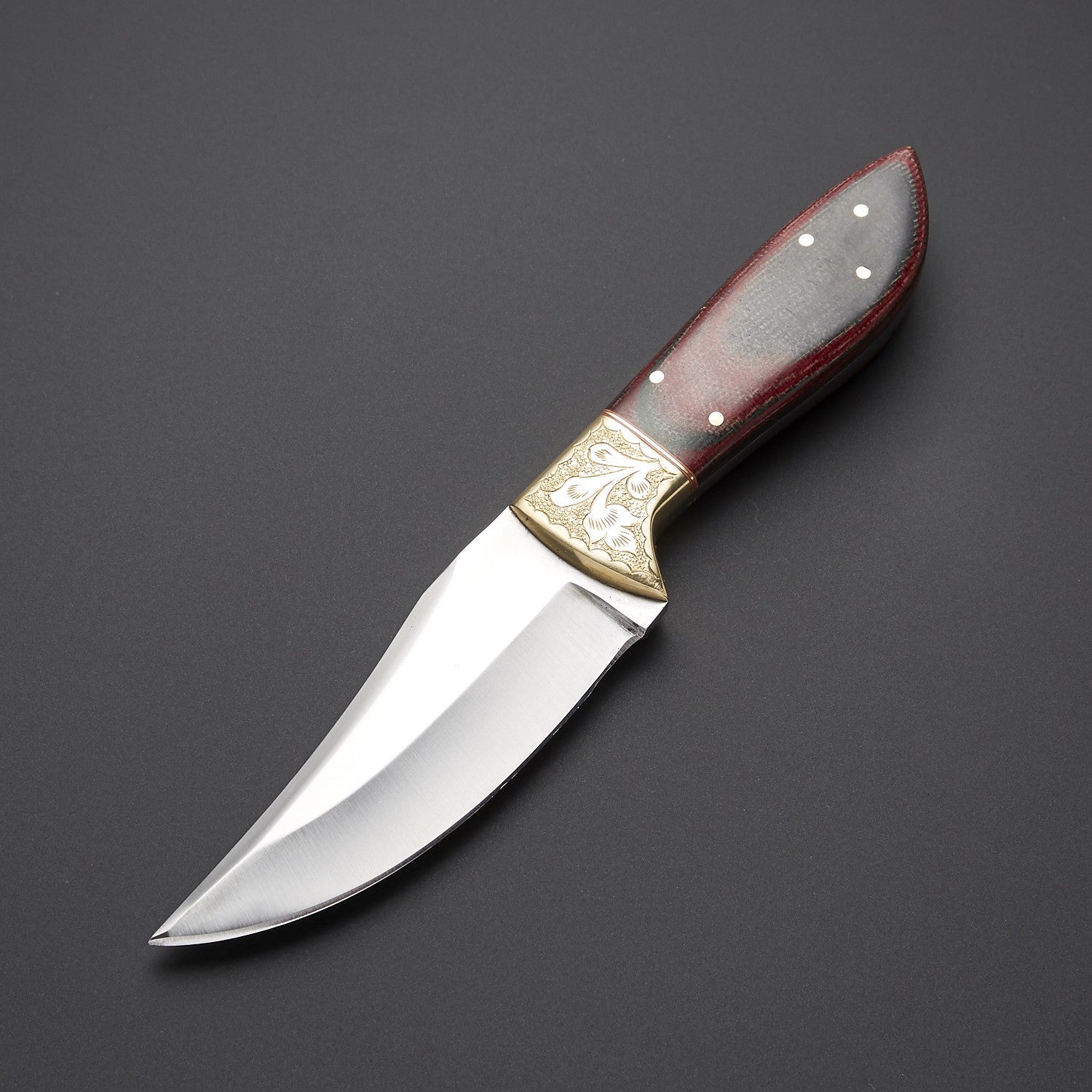 Handcrafted Bushcraft Knife with Decorative Brass Guard & Micarta Handle Knives Craft