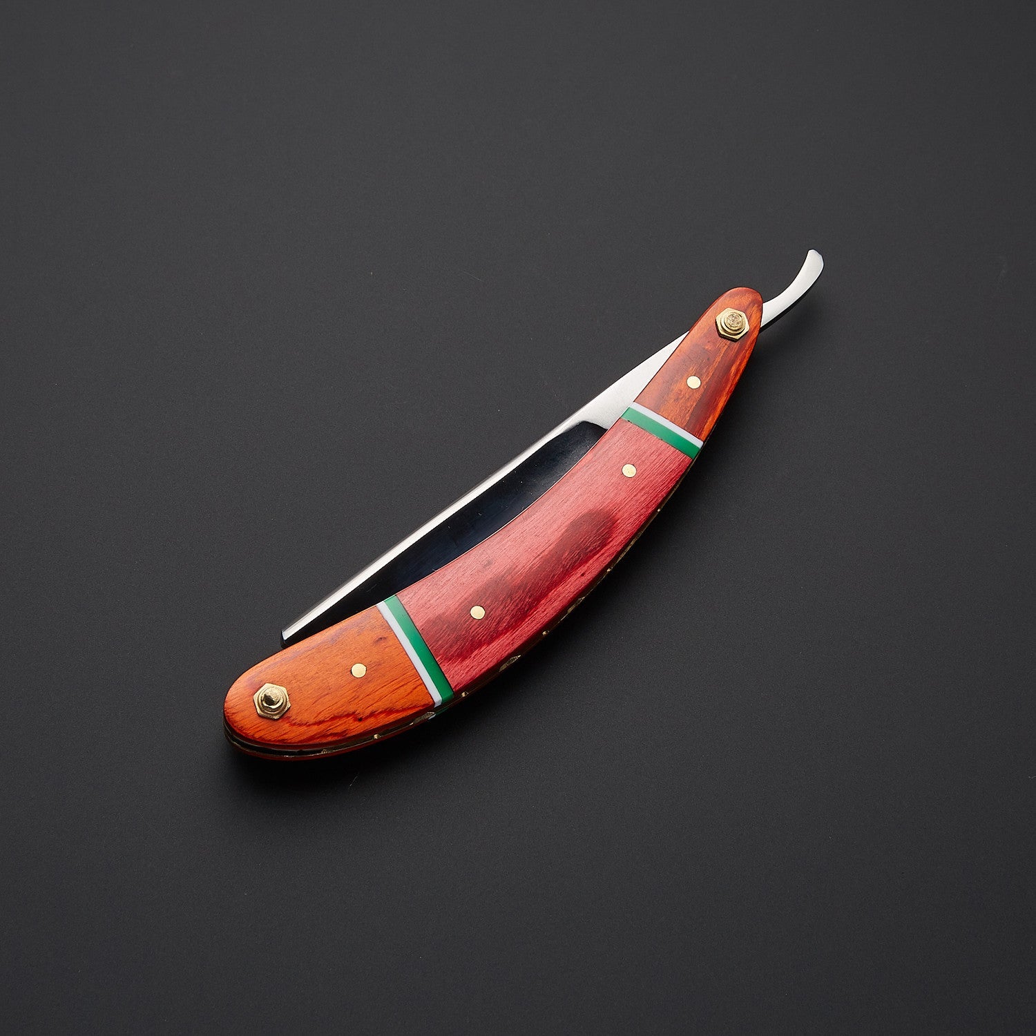 Stainless Steel Straight Razor Stylish Wooden Handle, Leather Sheath Knives Craft