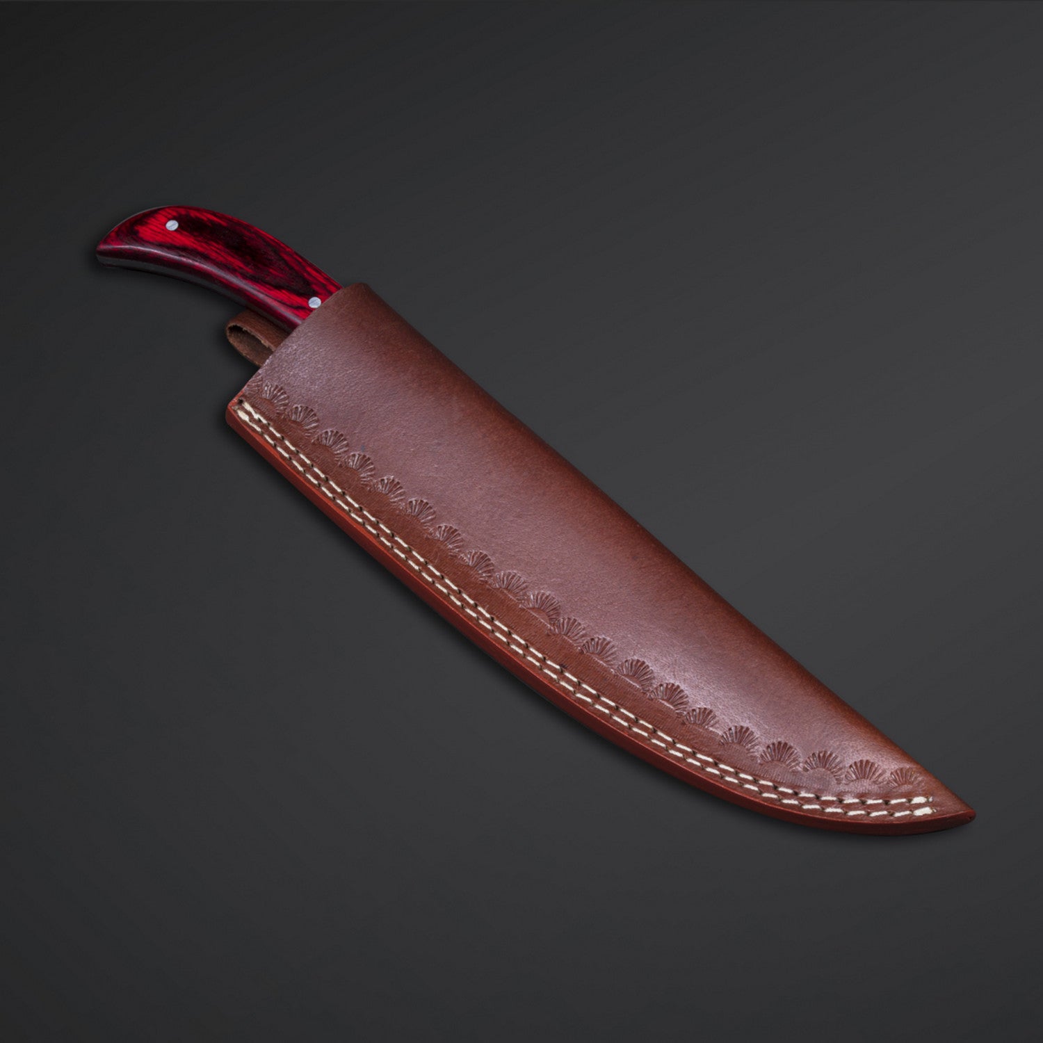 Hand-Forged Damascus Steel Chef Knife with Leather Sheath Knives Craft