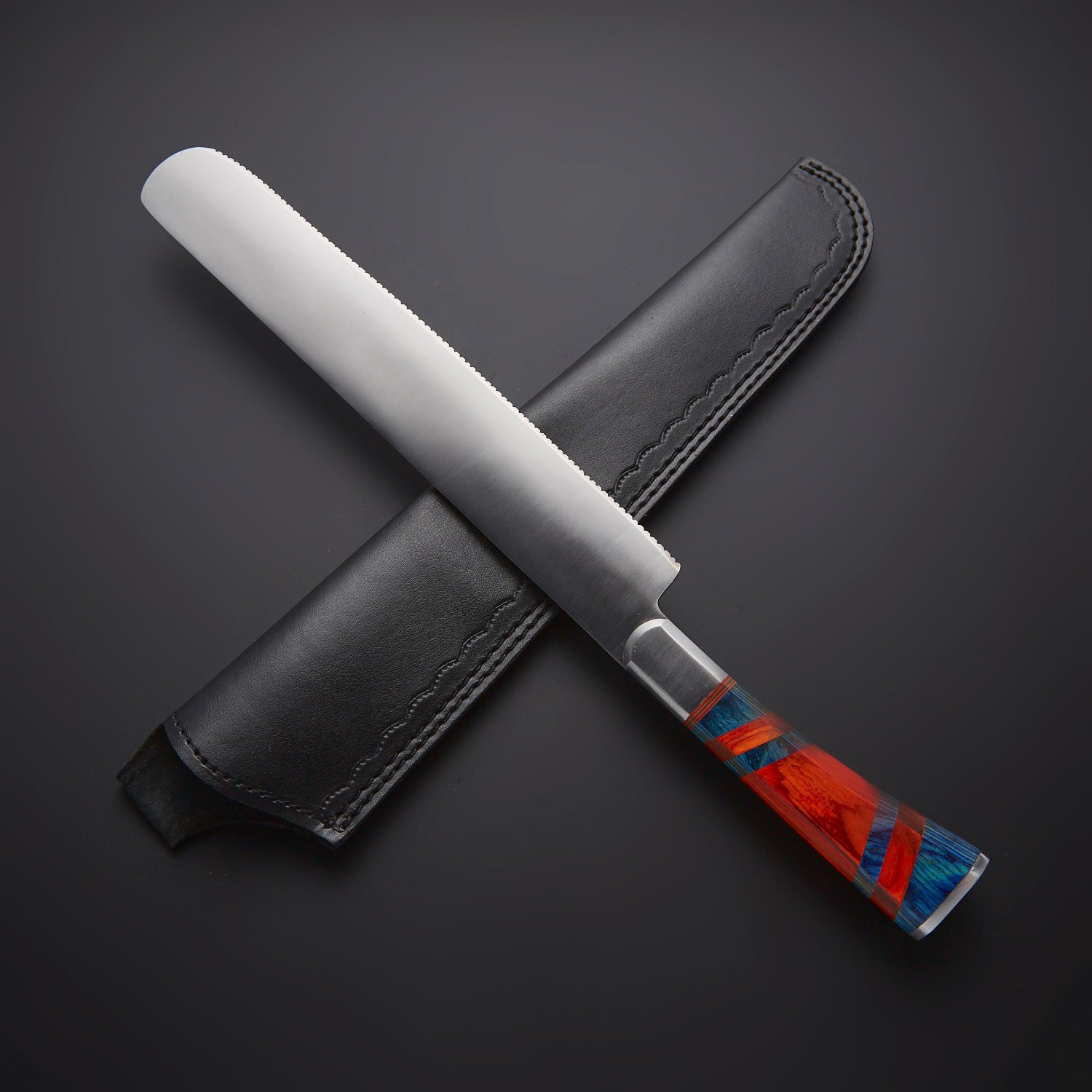 ArtisanEdge™ Serrated Bread Knife – Premium Resin Handle Knives Craft
