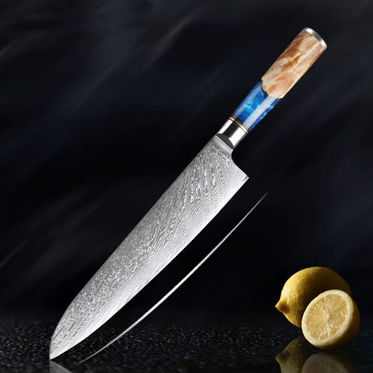 Ocean Wave Damascus Chef Knife