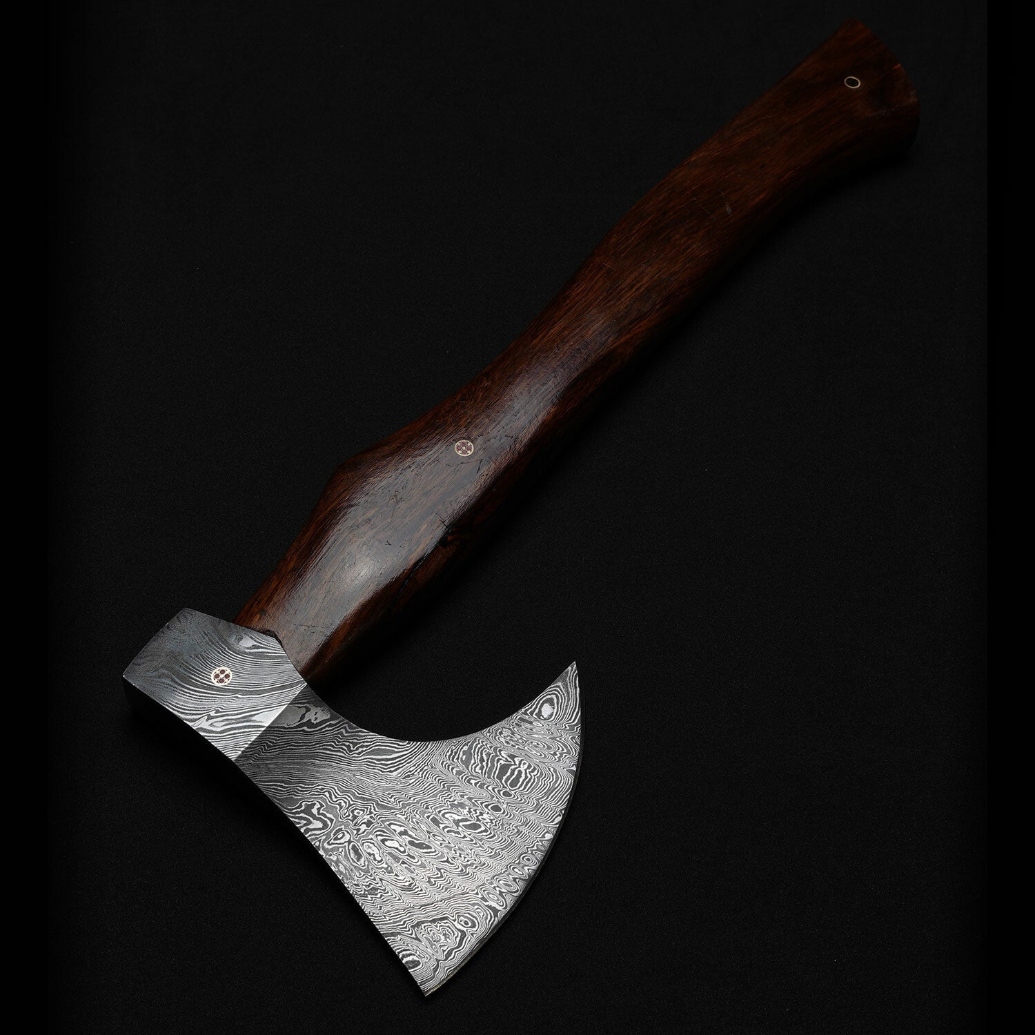 Hand-Forged Damascus Steel Viking Axe with Leather Sheath Knives Craft