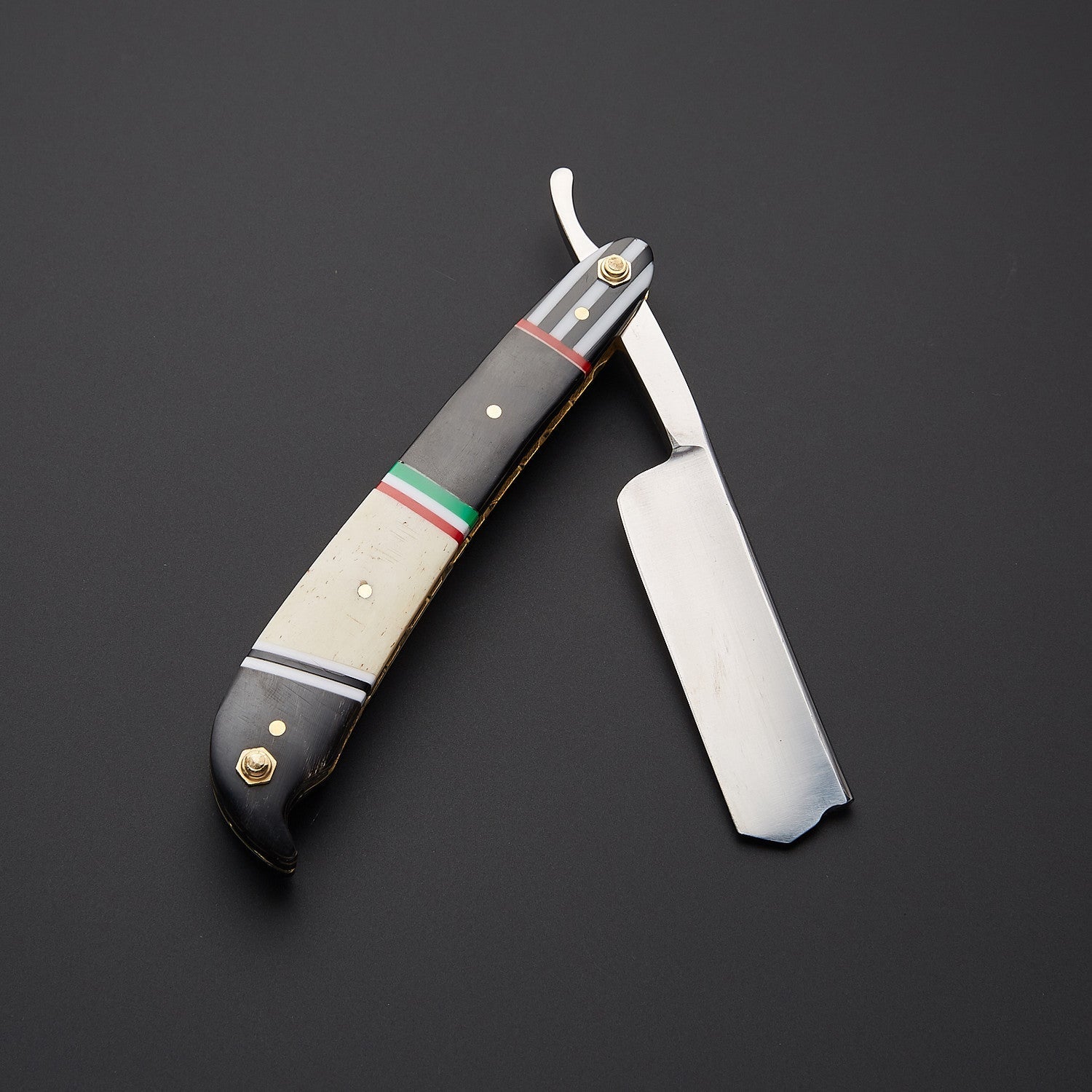 Stainless Steel Straight Razor Elegant Wooden Handle, Leather Sheath Knives Craft