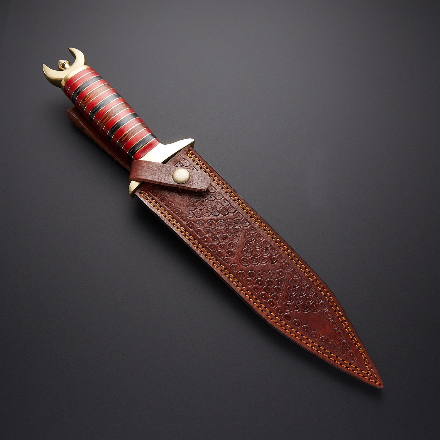 Handmade Damascus Steel Wavy Blade Dagger with Leather Sheath Knives Craft