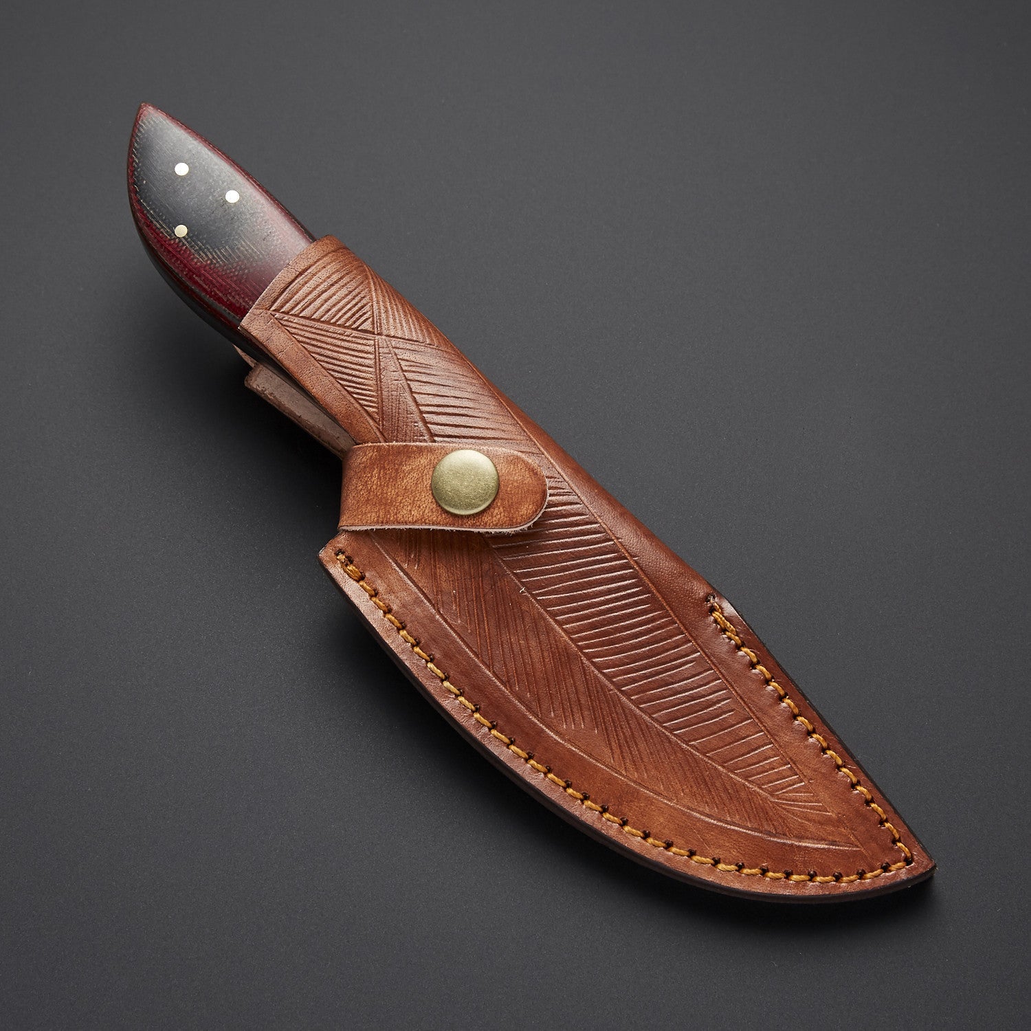 Handcrafted Bushcraft Knife with Decorative Brass Guard & Micarta Handle Knives Craft