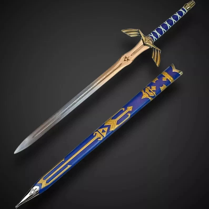 Zelda Sword – Legendary Design with Blue and Gold Handle Knives Craft