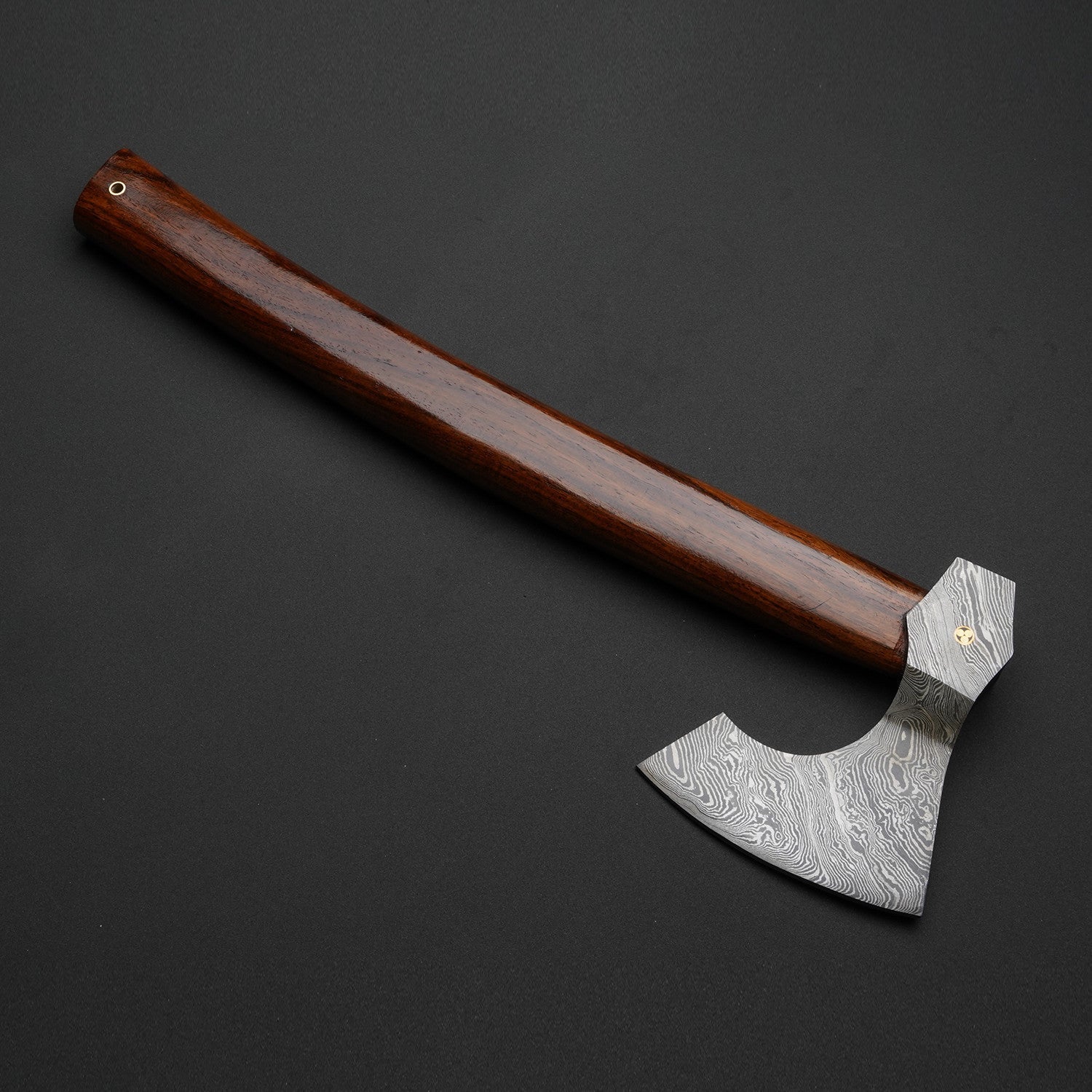Hand-Forged Damascus Steel Viking Axe – Hardwood Handle with Leather Sheath Knives Craft