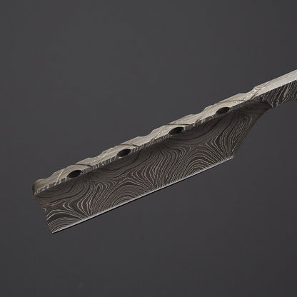 Damascus Steel Straight Razor Folding Knife Vibrant Wooden Handle, Leather Sheath Knives Craft