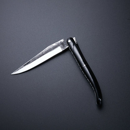 Damascus Steel Folding Knife - Sharp Blade, Elegant Black Handle 🔪 Knives Craft