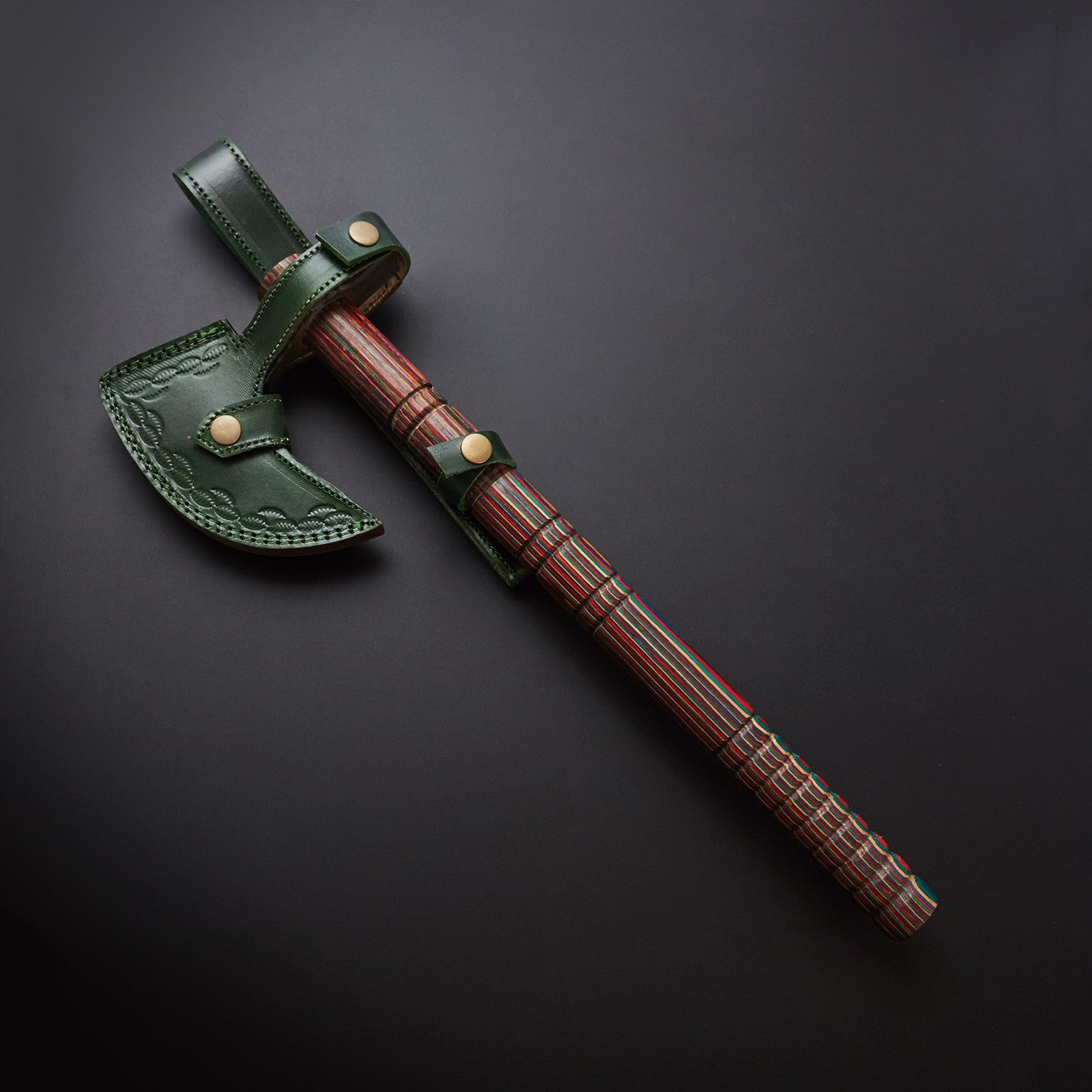 🪓 Hand-Forged Damascus Steel Viking Battle Axe with Leather Sheath 🪓 Knives Craft