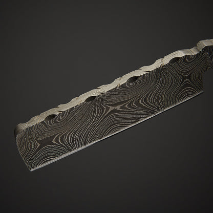 Damascus Steel Straight Razor Folding Knife Colorful Wooden Handle, Leather Sheath Knives Craft