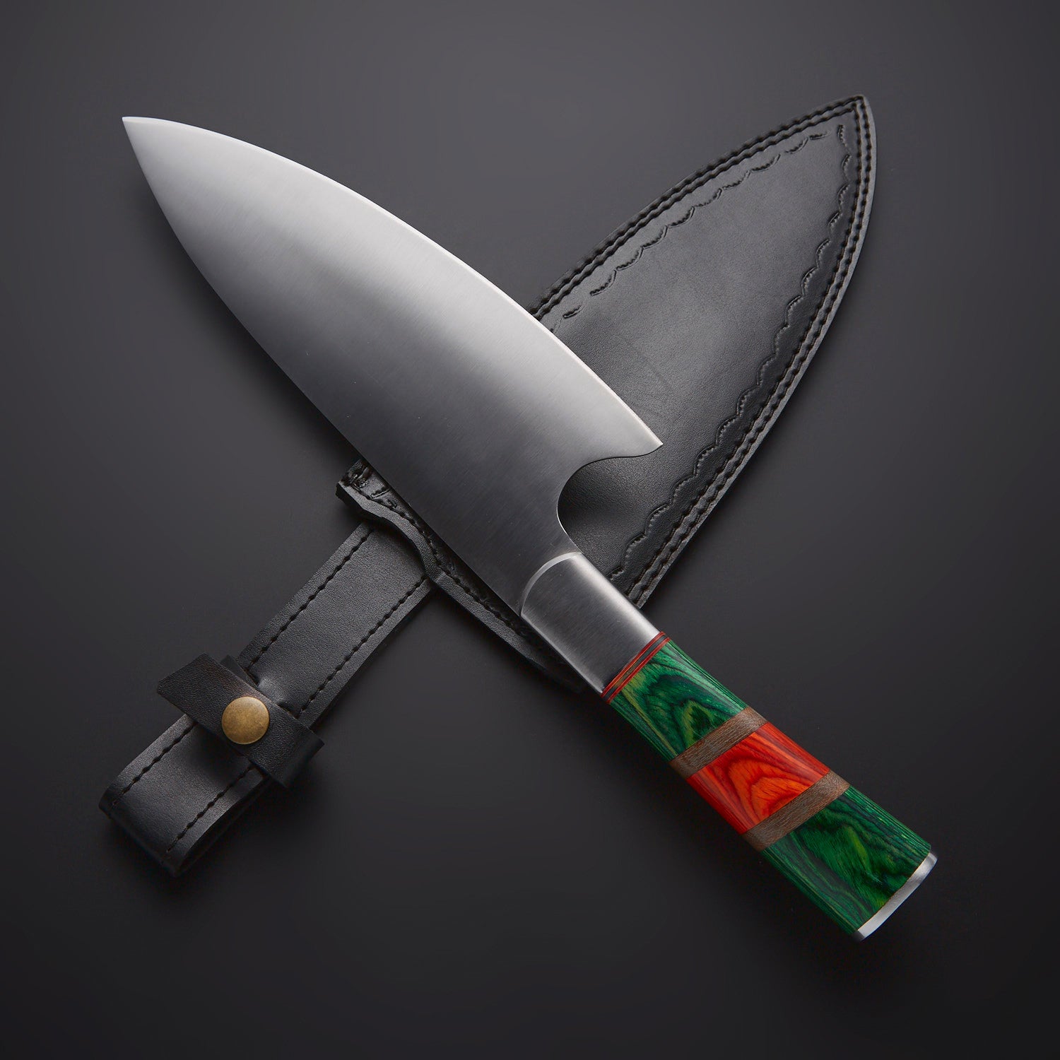ImperialForge™ Stainless Steel D2 Chef Knife – Wood & Purple Resin Handle Knives Craft
