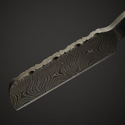 Damascus Steel Straight Razor Folding Knife  Colorful Wooden Handle, Leather Sheath Knives Craft