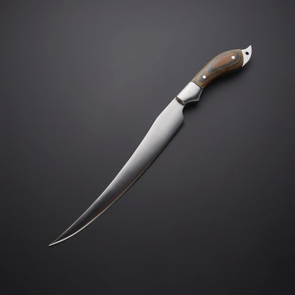 🔪 Hand-Forged Stainless Steel Fillet Knife with Wooden Handle & Leather Sheath 🔪 Knives Craft