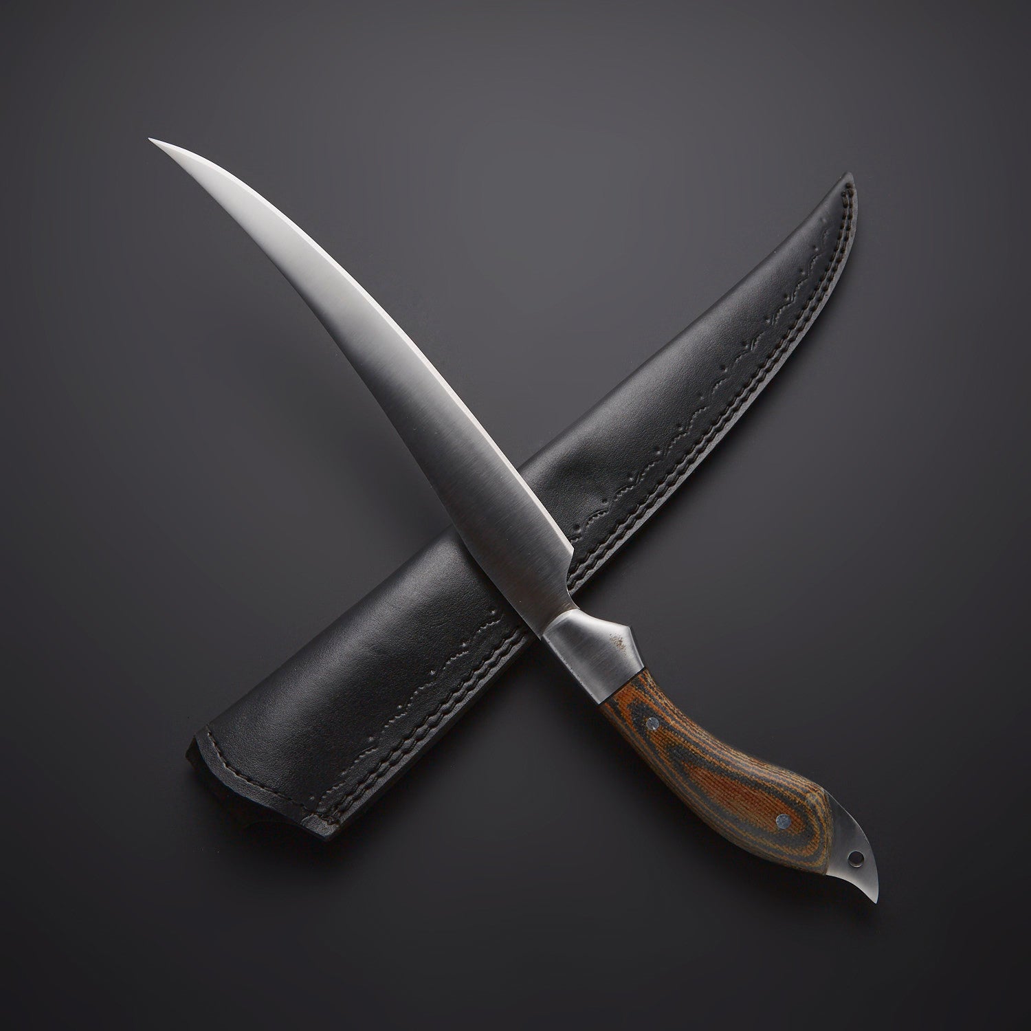 🔪 Hand-Forged Stainless Steel Fillet Knife with Wooden Handle & Leather Sheath 🔪 Knives Craft