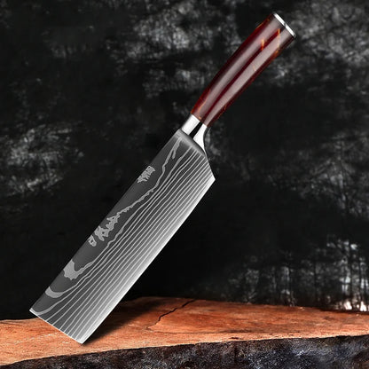 Damascus Nakiri Vegetable Cleaver