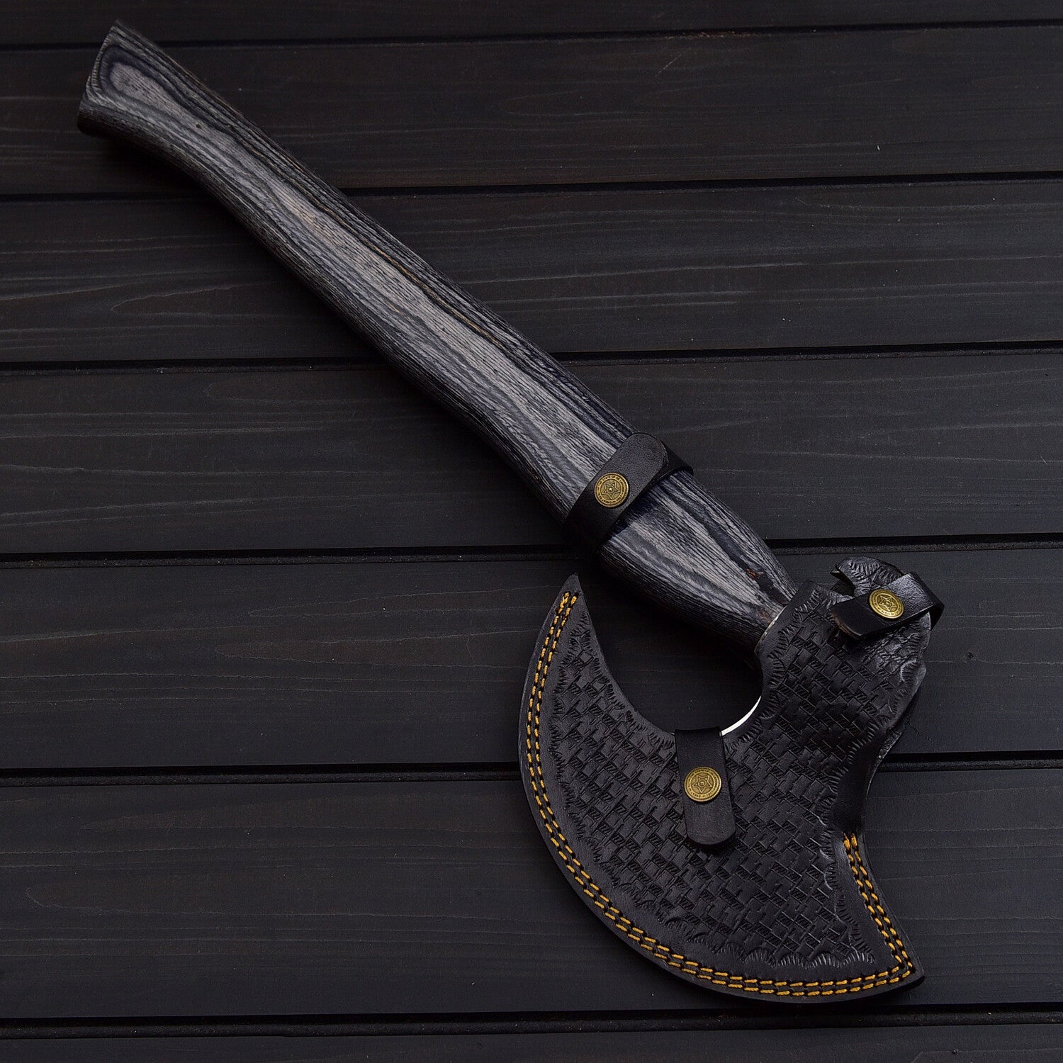 Hand-Forged Viking Style Battle Axe – Eagle Head Design with Leather Sheath Knives Craft