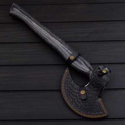 Hand-Forged Viking Style Battle Axe – Eagle Head Design with Leather Sheath Knives Craft