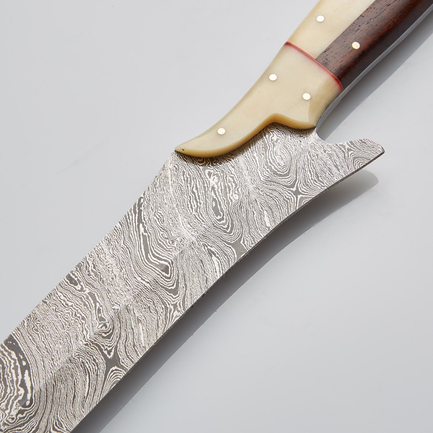 Handmade Damascus Steel Chef Knife with Bone &amp; Wood Handle Knives Craft