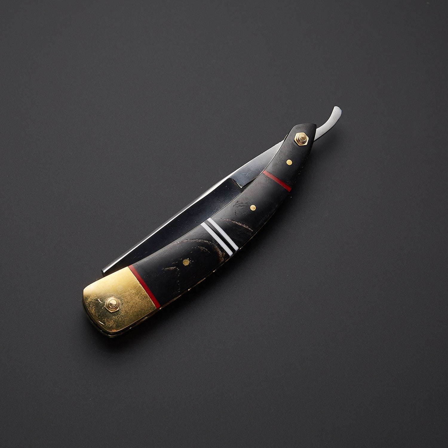 Damascus Steel Straight Razor Folding Knife Sleek Wooden Handle, Leather Sheath Knives Craft
