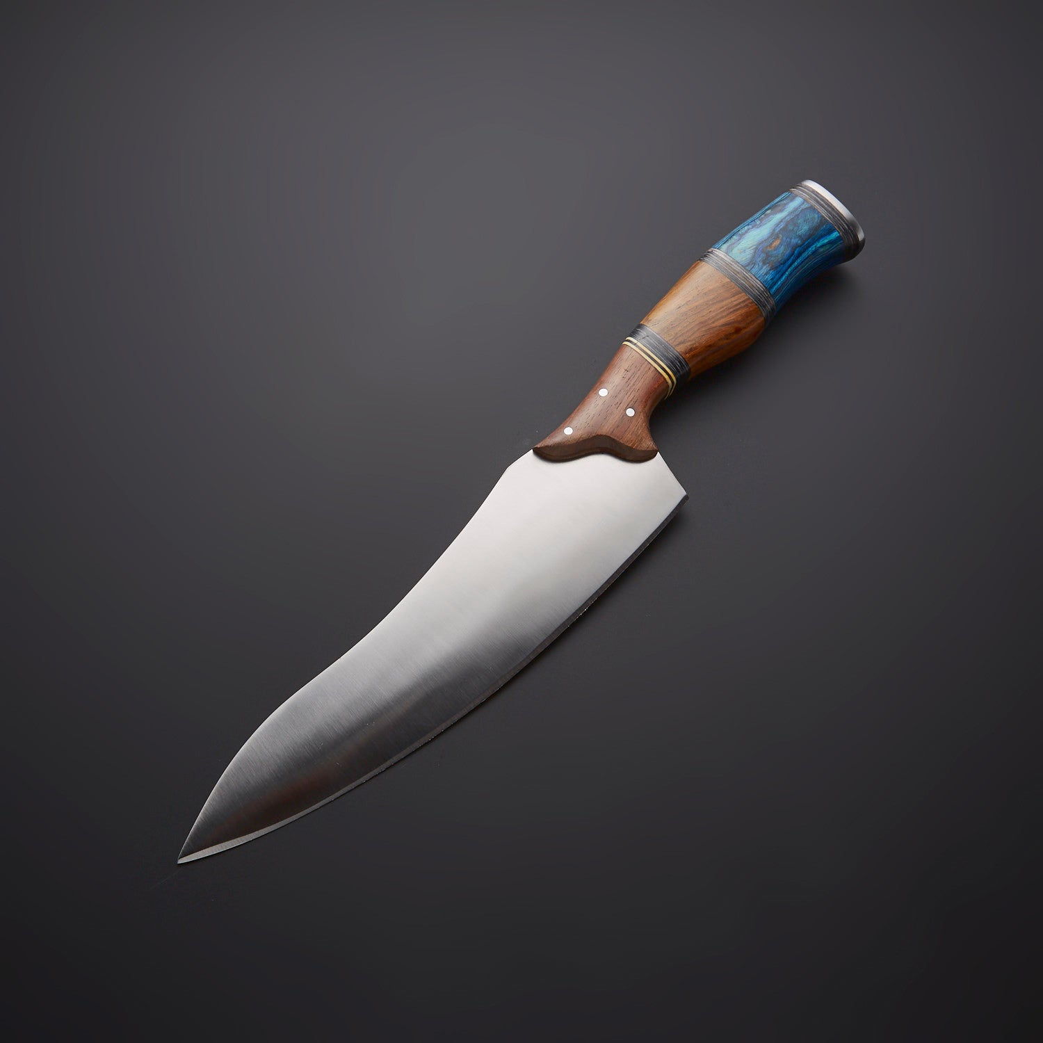 Handmade Full Tang Chef Knife with Wooden & Resin Handle – Includes Leather Sheath Knives Craft
