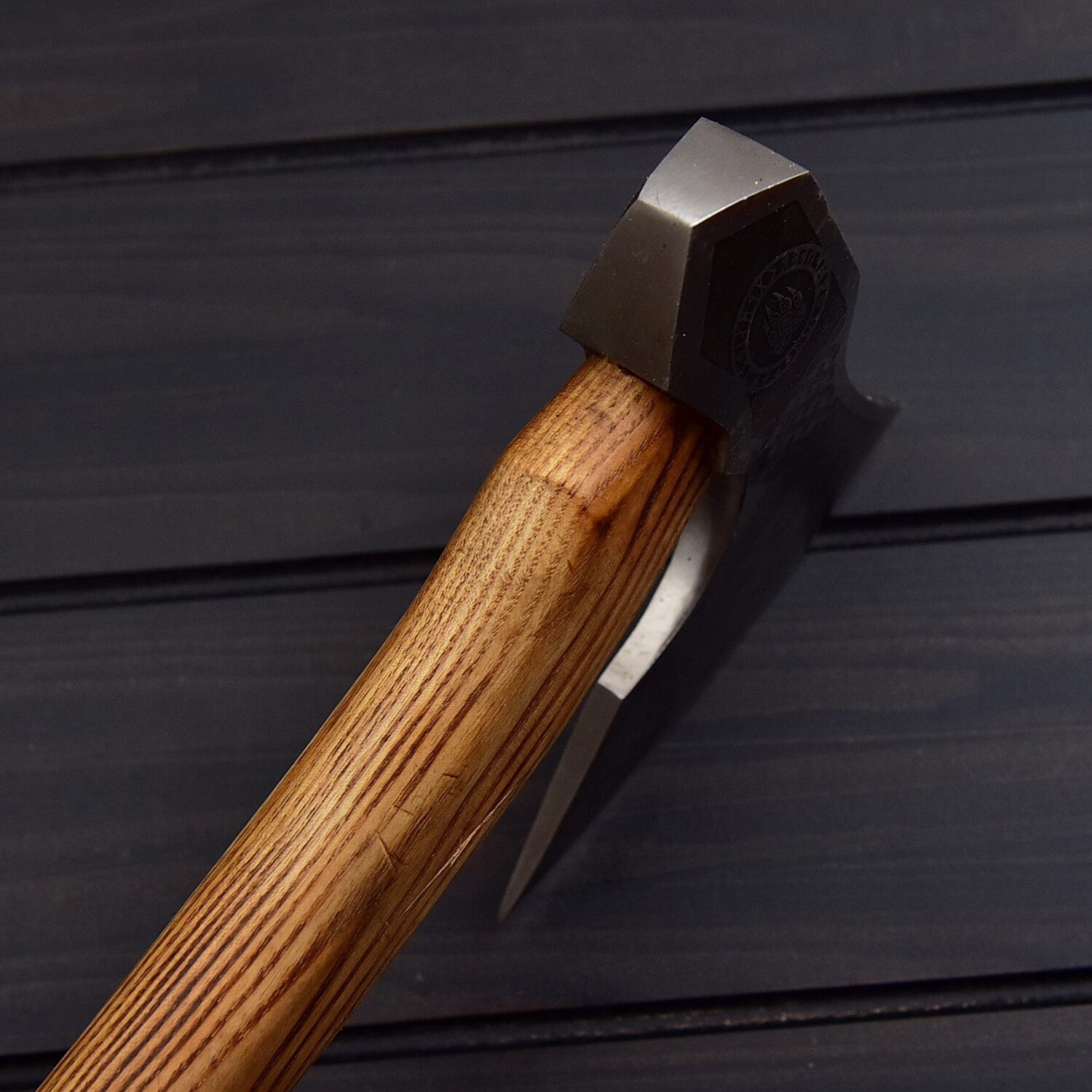 Handcrafted Viking Axe with Engraved Blade & Wooden Handle 🪓 knivescraft