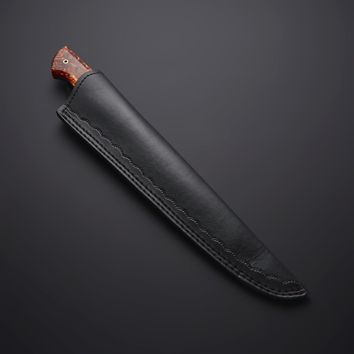 Hand-Forged Damascus Steel Chef Knife – Resin Handle with Leather Sheath Knives Craft