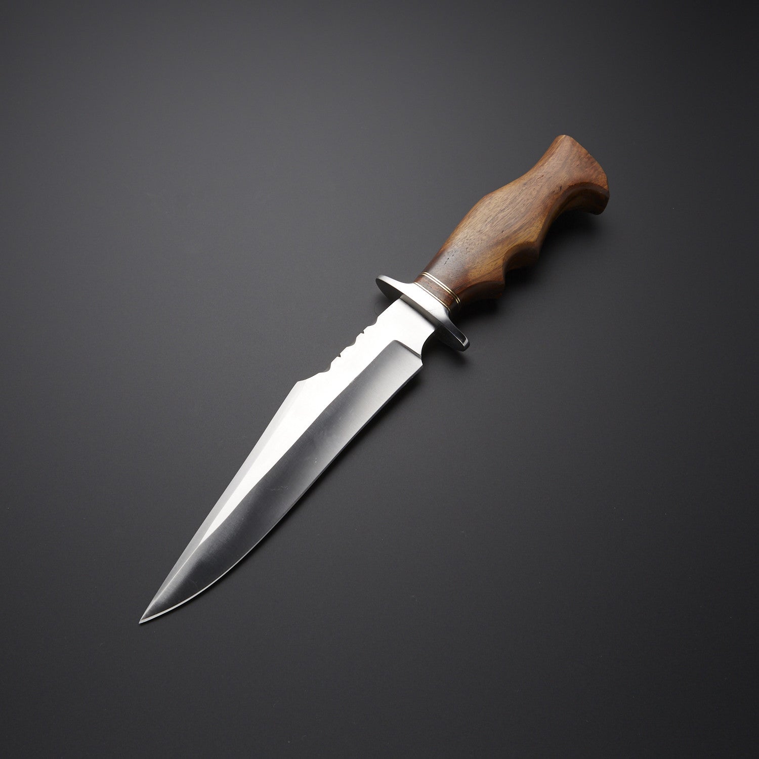 Handcrafted Hunting Knife with Wooden Handle & Leather Sheath Knives Craft