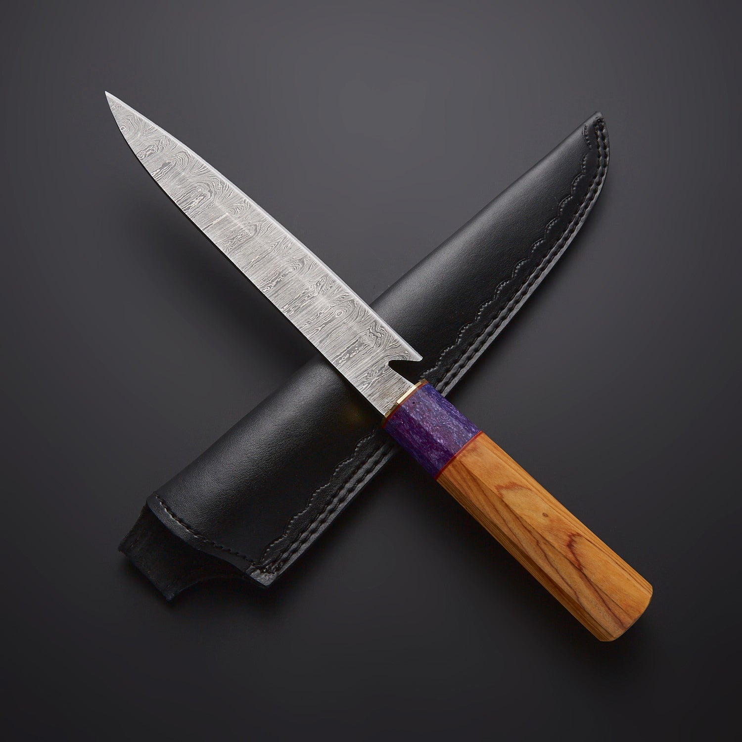 FalconEdge™ Curved Fillet Knife – Handcrafted Green & Maroon Handle Knives Craft