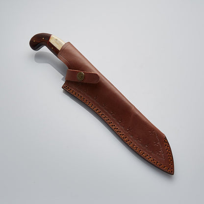 Handmade Damascus Steel Chef Knife with Bone &amp; Wood Handle Knives Craft