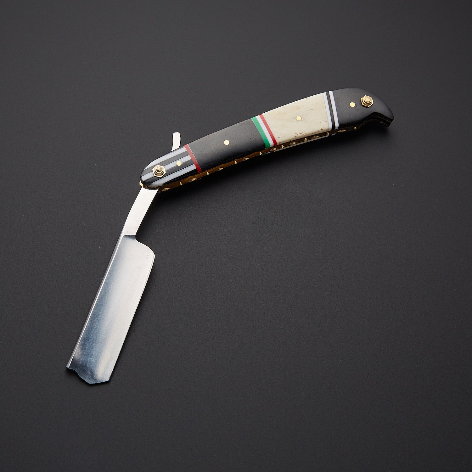 Damascus Steel Straight Razor Folding Knife Elegant Wooden Handle, Leather Sheath Knives Craft