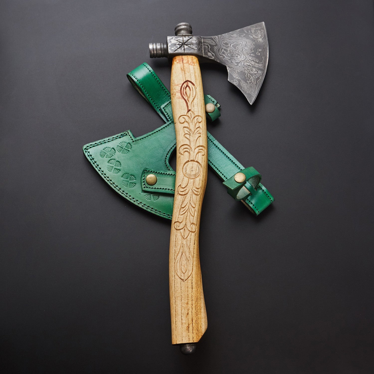 Handcrafted Viking Axe with Premium Leather Sheath – Authentic & Durable 🪓🛡️ Knives Craft