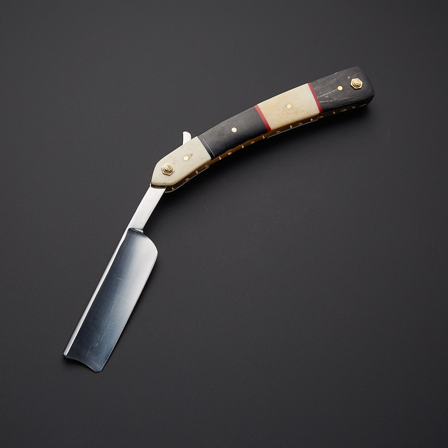 Damascus Steel Straight Razor Folding Knife Elegant Wooden Handle, Leather Sheath Knives Craft