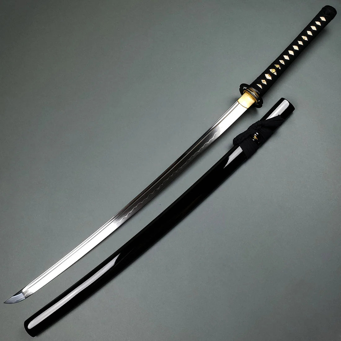 Hand-Forged Black Samurai Katana – High Carbon Steel Blade Knives Craft