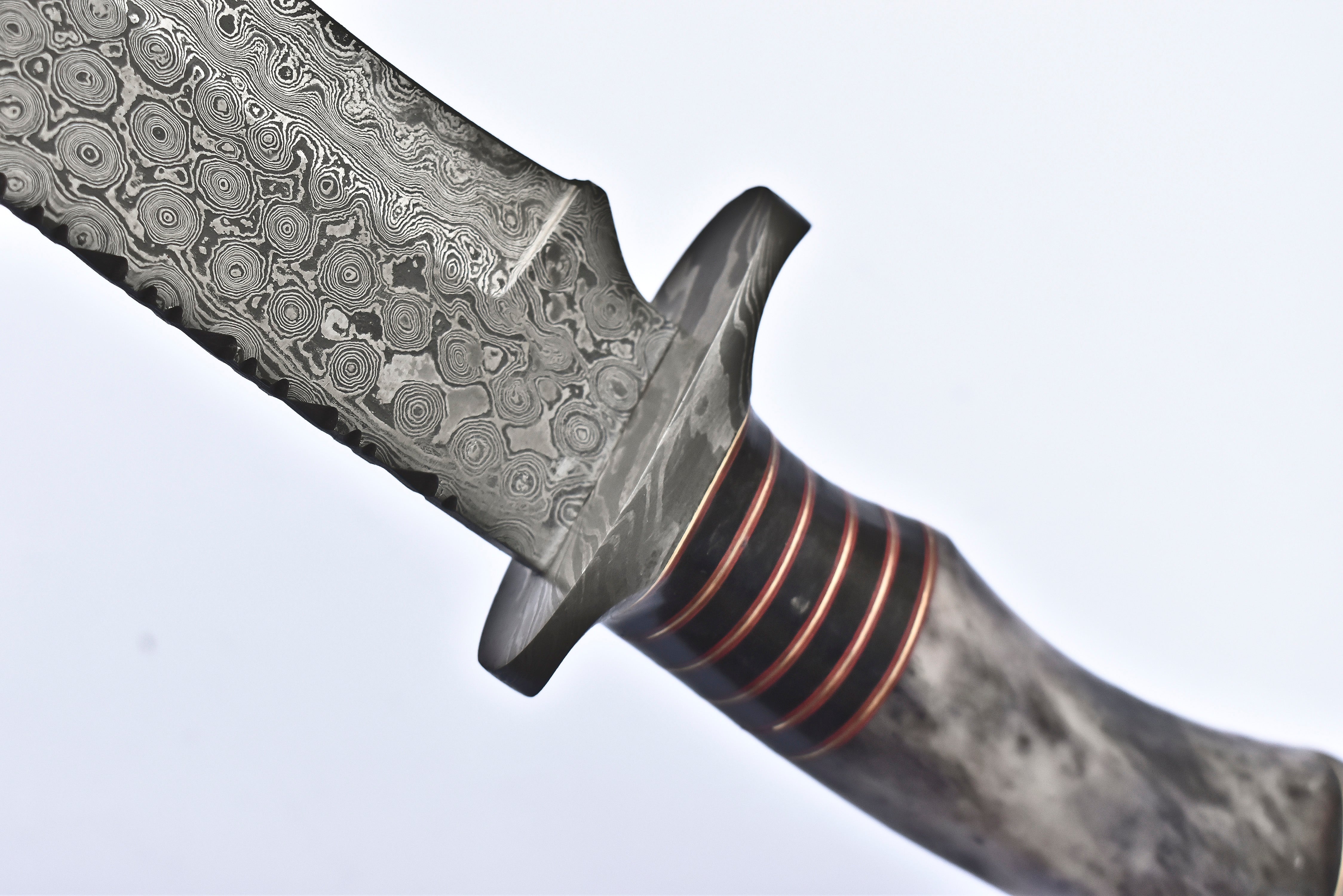 Handmade Bowie Knife – 16” Damascus Steel Twist Ladder Blade Knives Craft