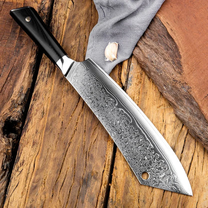 Midnight Wave Damascus Chef Knife