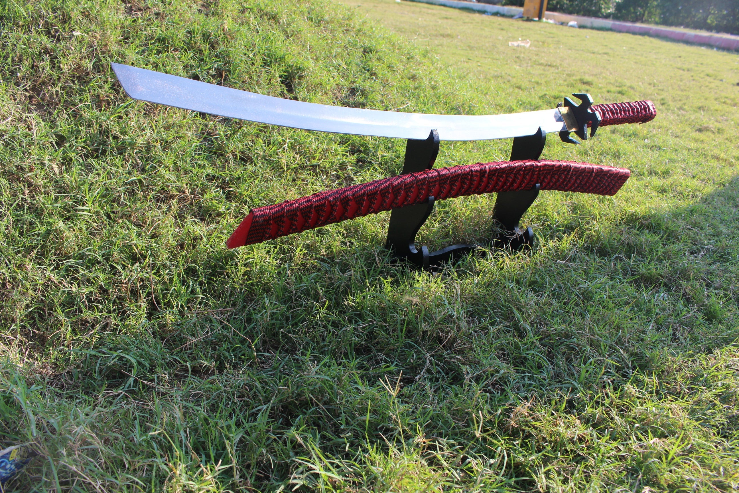 Red Wrapped 5160 Steel Katana Sword Knives Craft