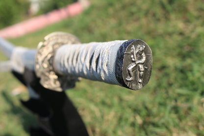 White-Wrapped 5160 Steel Katana Sword – Premium Handcrafted Blade Knives Craft