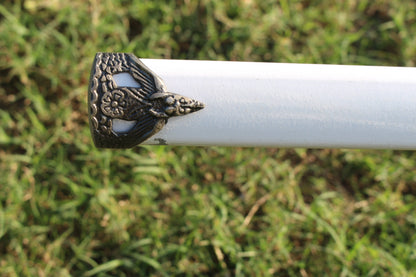 White-Wrapped 5160 Steel Katana Sword – Premium Handcrafted Blade Knives Craft