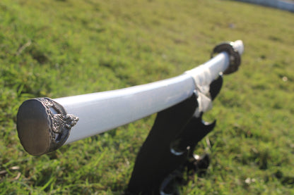 White-Wrapped 5160 Steel Katana Sword – Premium Handcrafted Blade Knives Craft
