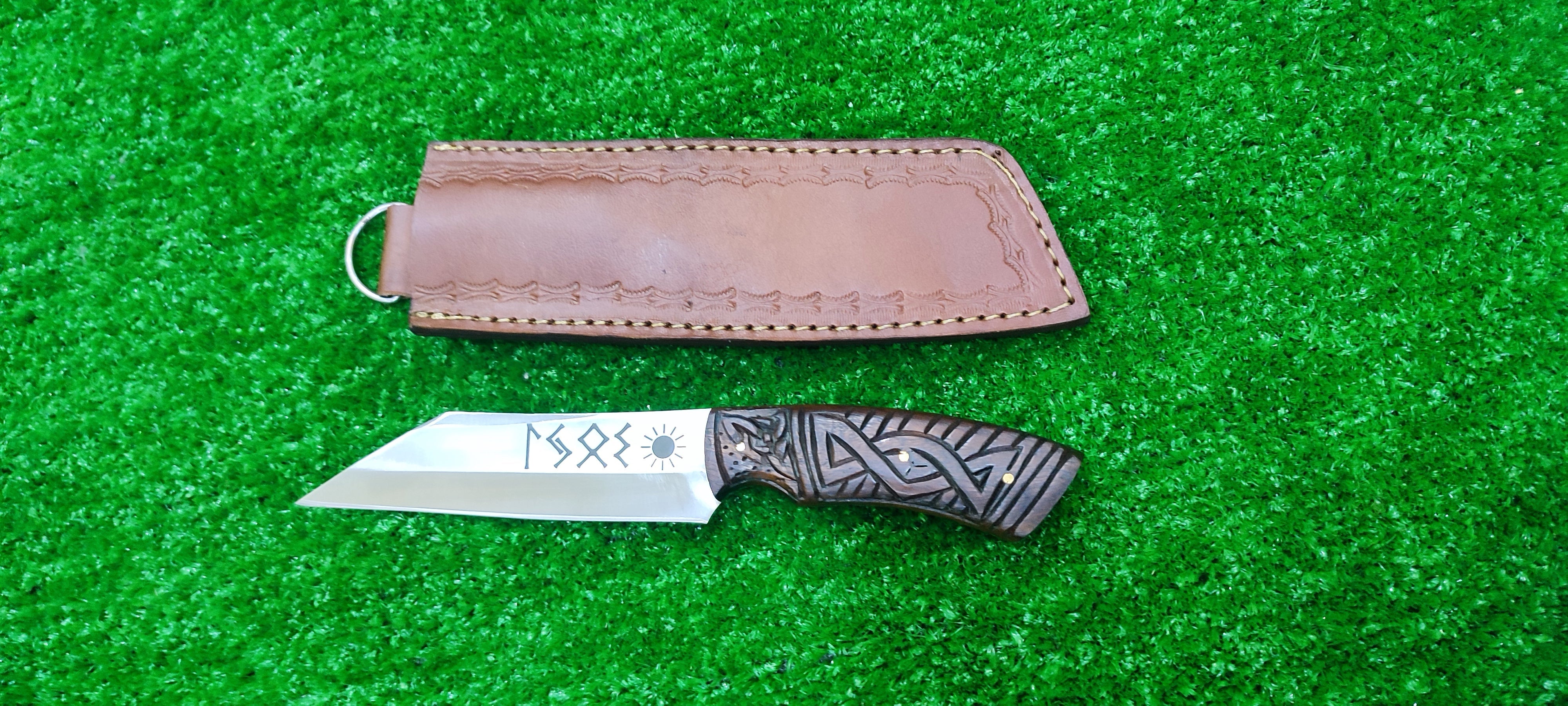 Handforged Seax Knife – 10.5” J2 Steel Full Tang Blade Knives Craft